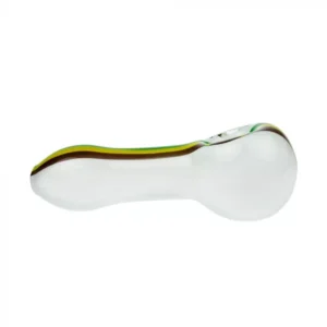 G-Spot Glass - 10cm Glass WHITE RASTA Smoking Pipe